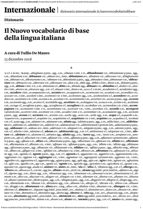 Nuovo vocabolario di base della lingua italiana